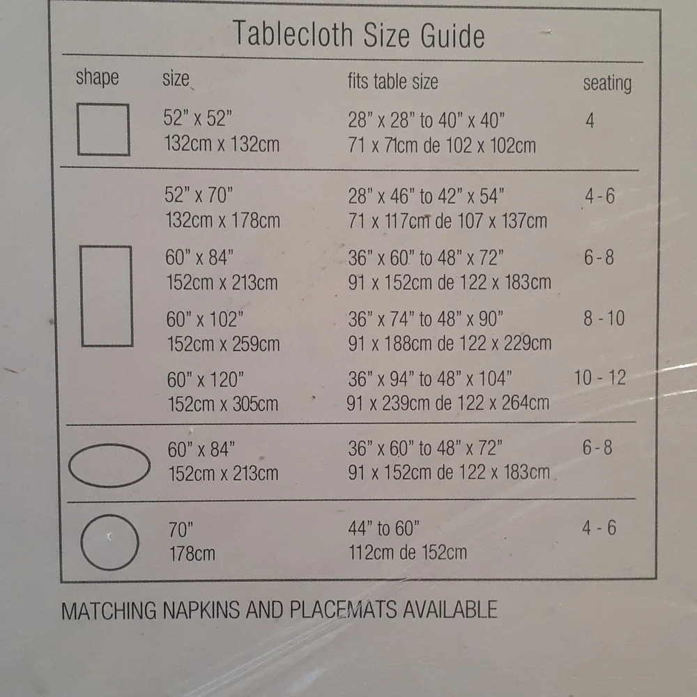 Reflections Off White Microfiber Table Linen 60 X 120 Fabric Table Cloth New!
